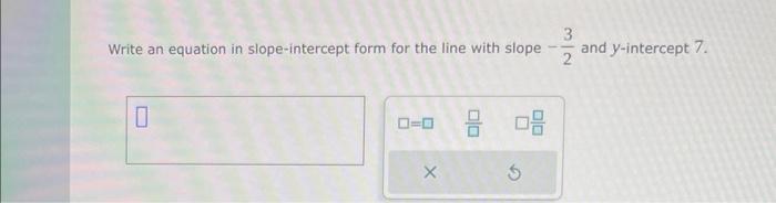 Solved Write an equation in slope-intercept form for the | Chegg.com