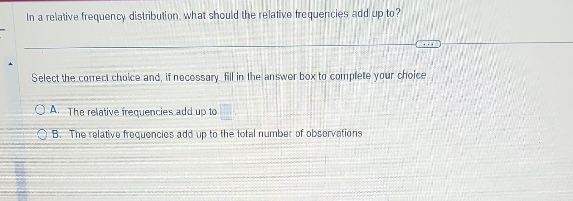 relative frequencies assignment