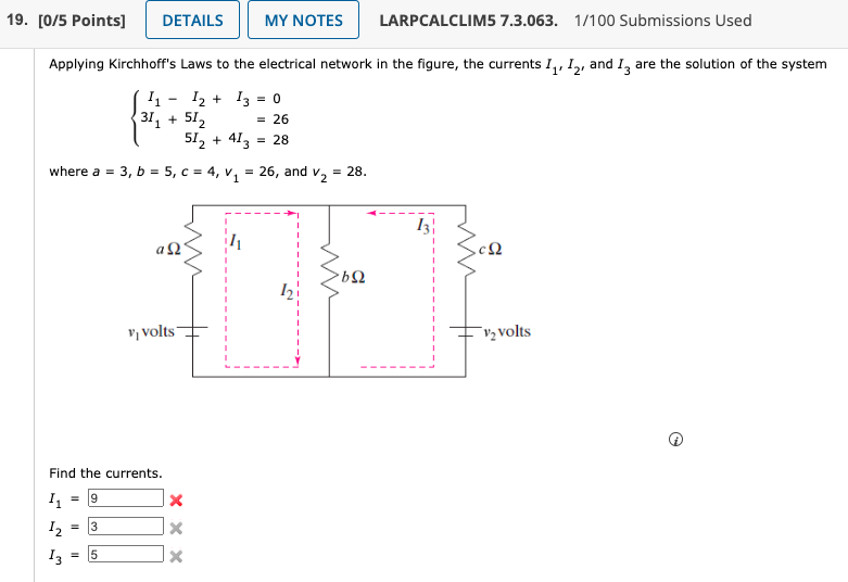 Solved Applying Kirchhoff's Laws to the electrical network | Chegg.com