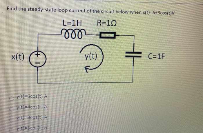 Solved Find the steady-state loop current of the circuit | Chegg.com