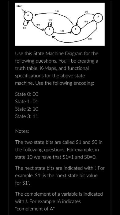 Solved Use This State Machine Diagram For The Following 7461