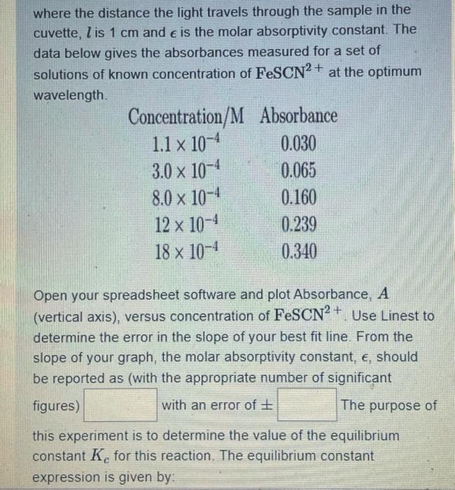Solved An experiment is carried out to determine the | Chegg.com