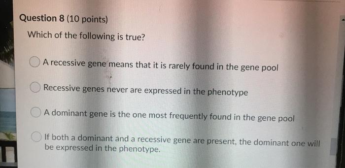 Solved Question 8 (10 points) Which of the following is | Chegg.com