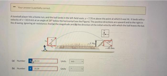 Solved A baseball player hits a home run, and the ball lands | Chegg.com