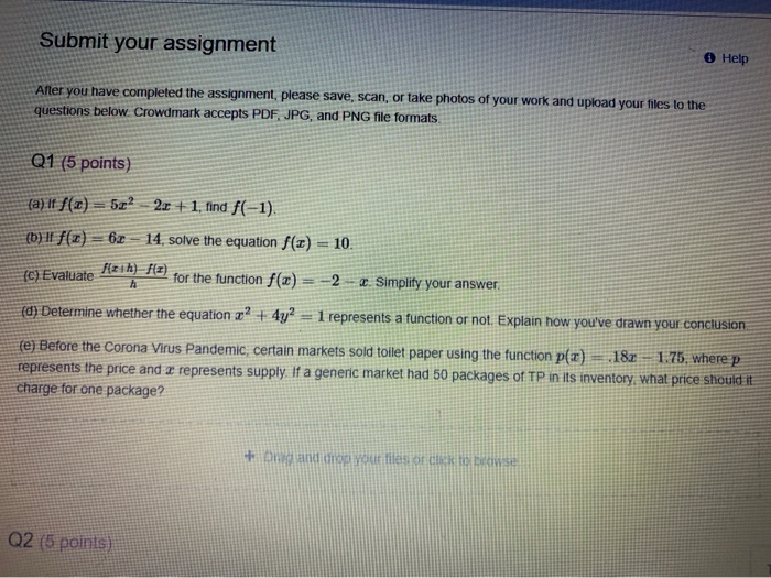 Solved Submit your assignment © Help After you have | Chegg.com