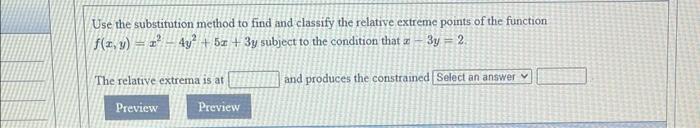 Solved Use the substitution method to find and classify the | Chegg.com