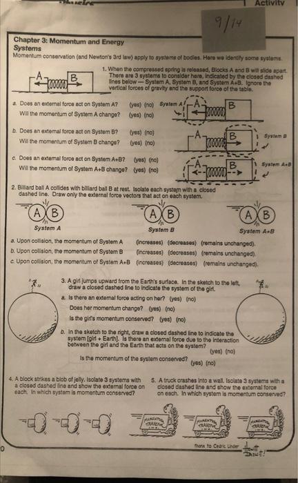 Chapter 3: Momentum and Energy Systems Momenturn | Chegg.com