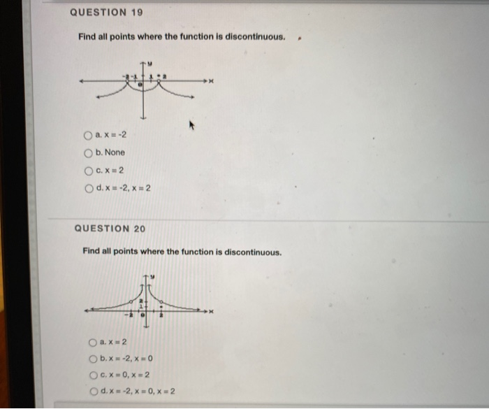 Solved QUESTION 19 Find all points where the function is | Chegg.com