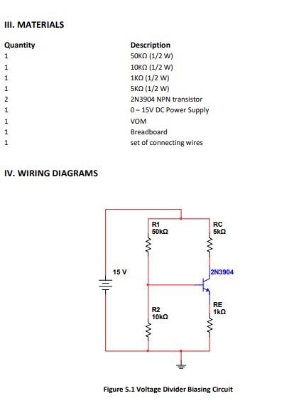 voltage divider biasing circuit experiment