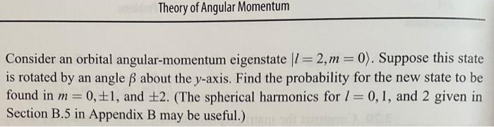 Solved Theory Of Angular Momentum Consider An Orbital | Chegg.com