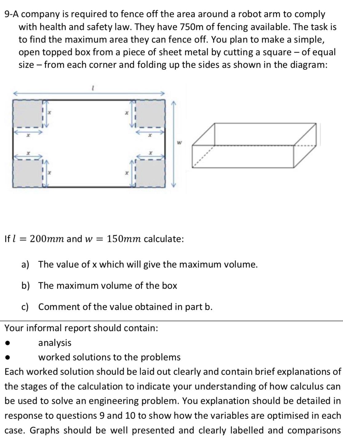 Solved 9-A company is required to fence off the area around | Chegg.com
