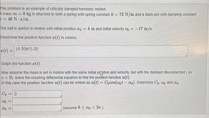 Solved got the first part correct. just need last 3 parts. | Chegg.com