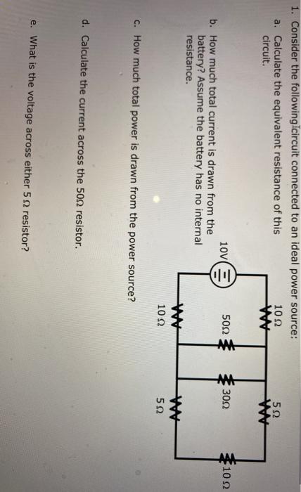Solved 1. Consider the following circuit connected to an | Chegg.com