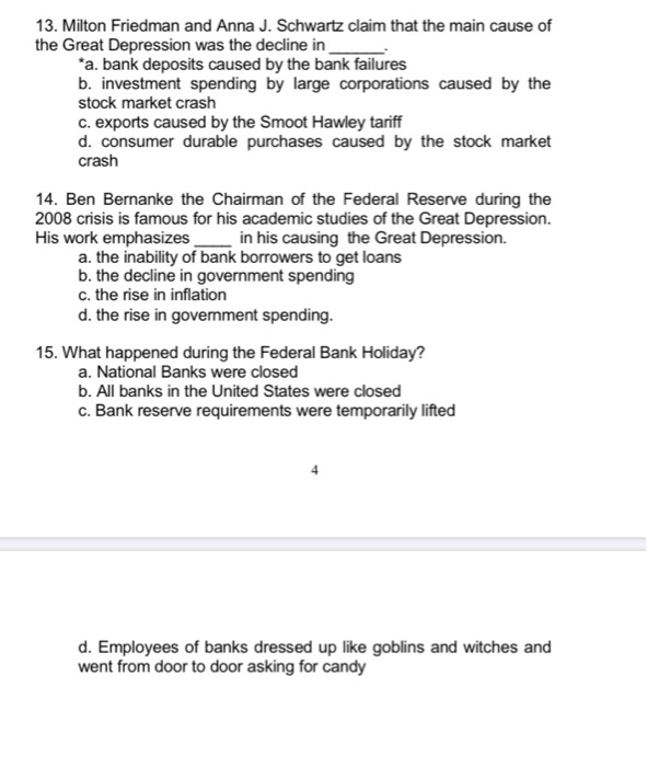 Solved 13 Milton Friedman And Anna J Schwartz Claim Tha