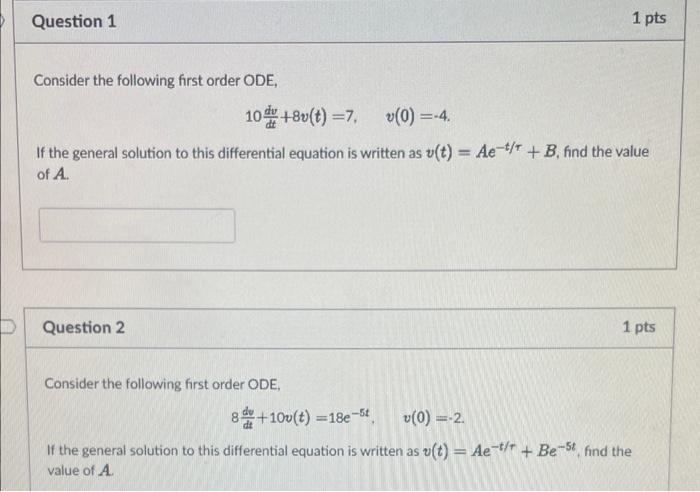 Solved Consider The Following First Order ODE, | Chegg.com