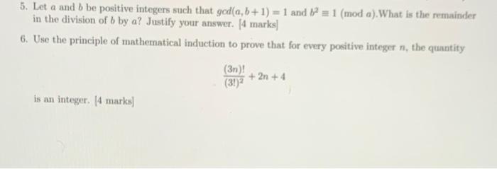 Solved 5. Let a and b be positive integers such that ged(a, | Chegg.com