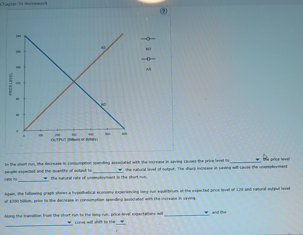 Solved Chapter 34 ﻿HomeworkIn the short run, the decrease in | Chegg.com