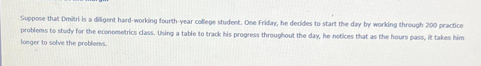 Solved Suppose that Dmitri is a diligent hard-working | Chegg.com