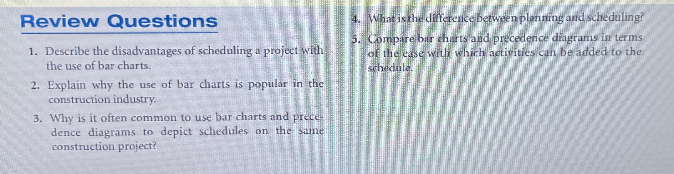Solved Review QuestionsDescribe The Disadvantages Of Chegg