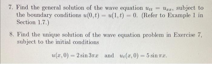 Solved 7. Find the general solution of the wave equation utt | Chegg.com