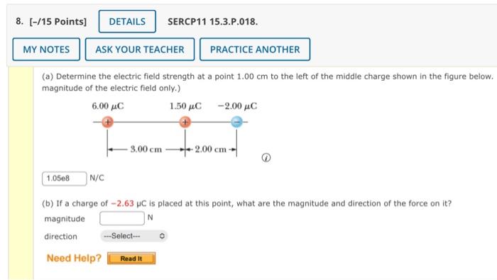 Solved (a) Determine the electric field strength at a point | Chegg.com