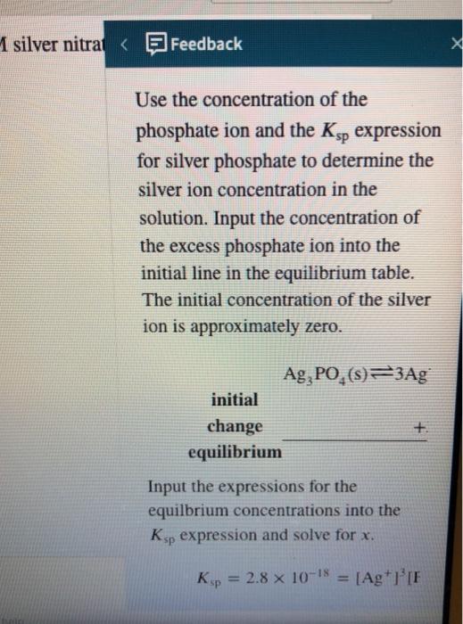 Solved What is the silver ion concentration in a solution | Chegg.com