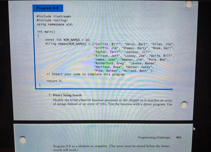 Solved Program 8-8 #include #include using namespace std; | Chegg.com