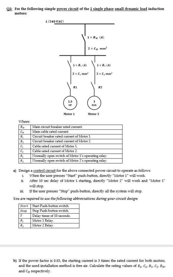 Solved Q2: For the following simple power circuit of the 2 | Chegg.com