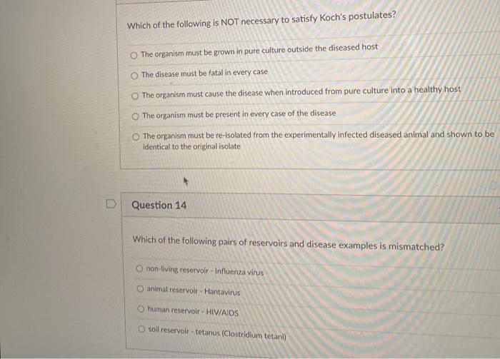 Solved Which of the following is NOT necessary to satisfy | Chegg.com