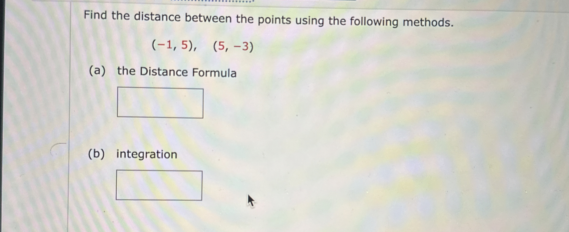 Solved Find the distance between the points using the | Chegg.com