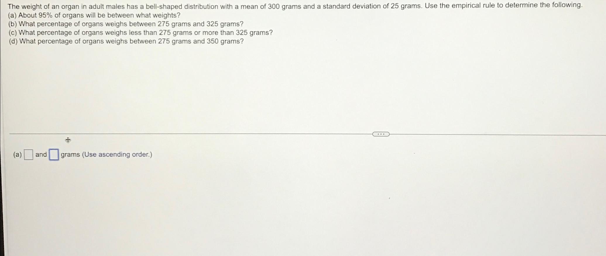 solved-the-weight-of-an-organ-in-adult-males-has-a-chegg