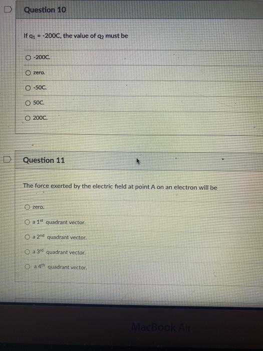 Solved The next three questions pertain to the electric | Chegg.com