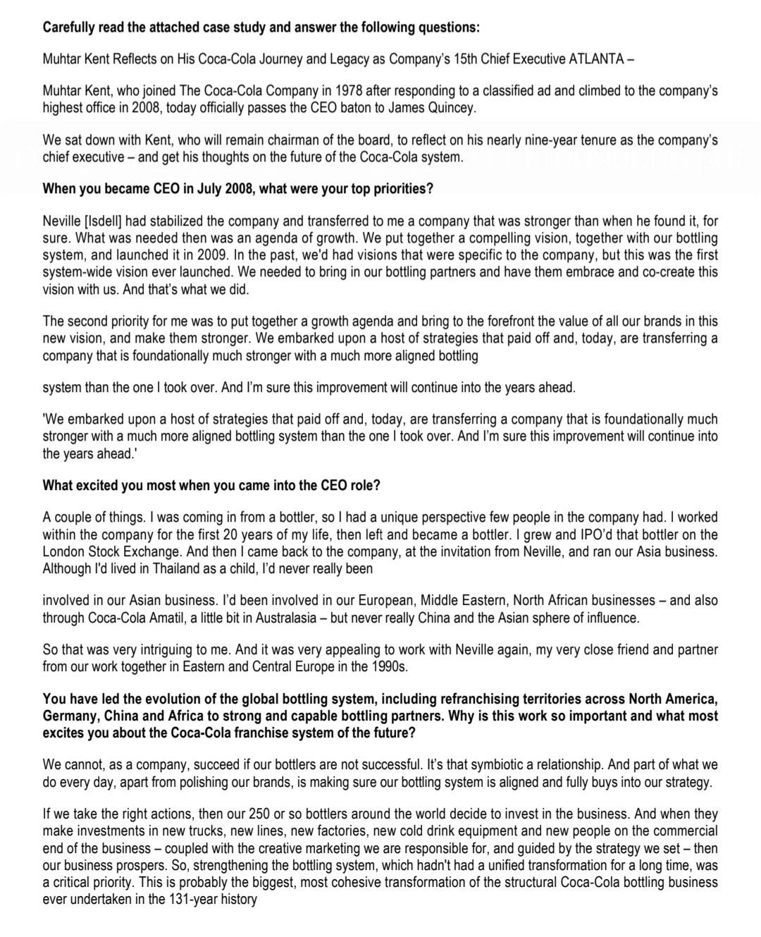 Solved Carefully read the attached case study and answer the | Chegg.com