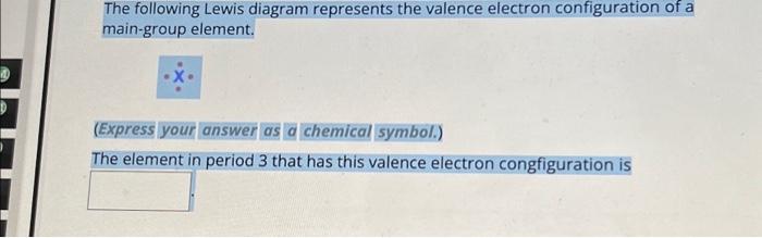 Solved The following Lewis diagram represents the valence | Chegg.com