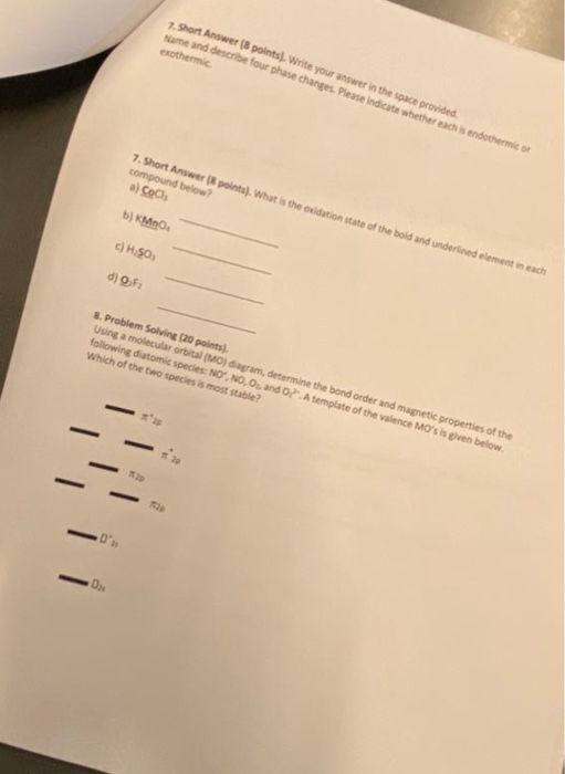 Solved 7. Short Answer points). Write your answer in the | Chegg.com