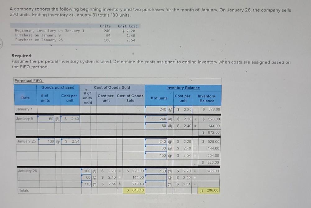 Solved A company reports the following beginning inventory | Chegg.com