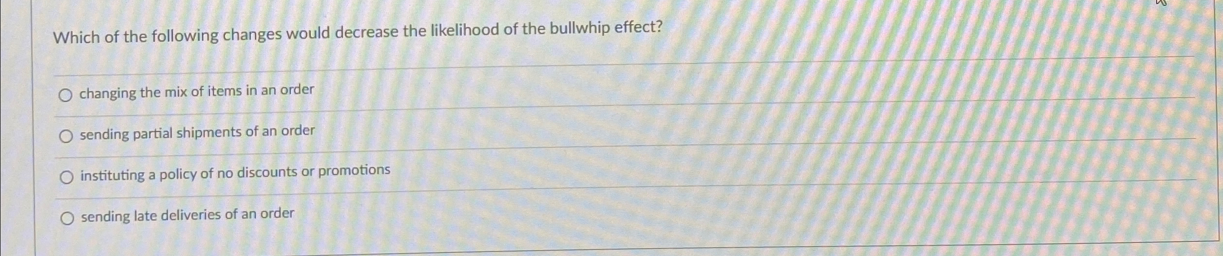 Solved Which of the following changes would decrease the | Chegg.com