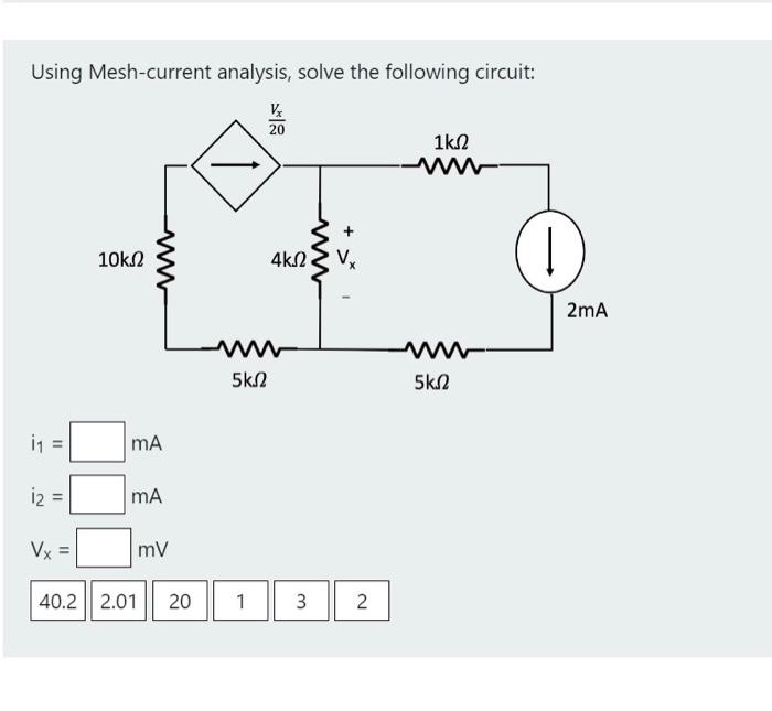 Solved Using Mesh-current Analysis, Solve The Following | Chegg.com