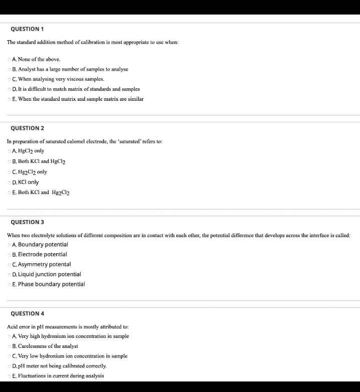 Solved QUESTION 1 The standard addition method of | Chegg.com