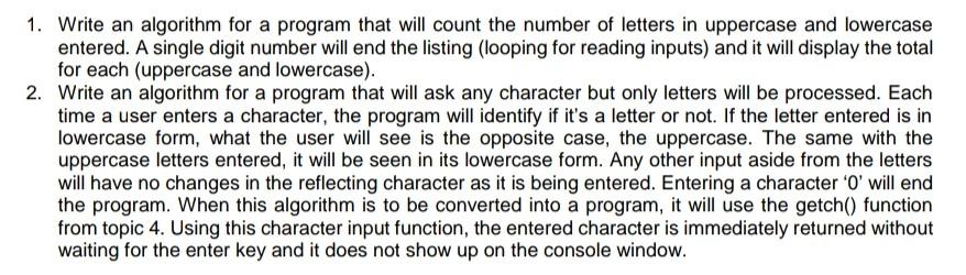 Solved 1. Write an algorithm for a program that will count | Chegg.com