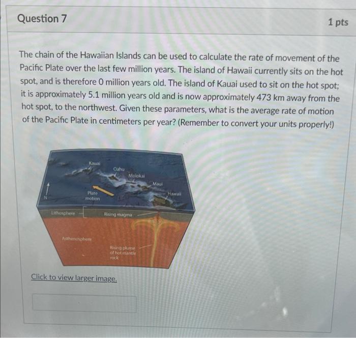 Solved The chain of the Hawaiian Islands can be used to | Chegg.com