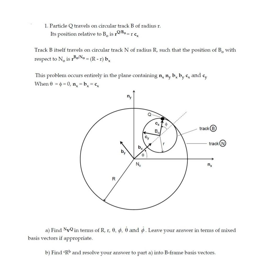 1. Particle Q Travels On Circular Track B Of Radius | Chegg.com