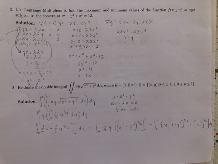 Solved Y 2 Use Lagrange Multipliers To Find The Maximu Chegg Com