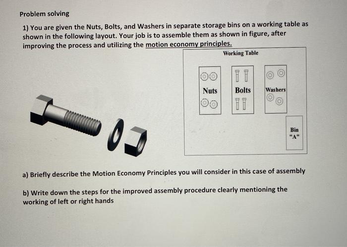 Solved Problem solving 1) You are given the Nuts, Bolts, and | Chegg.com