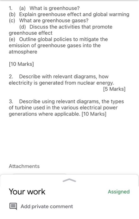 Solved 1. (a) What is greenhouse? (b) Explain greenhouse | Chegg.com