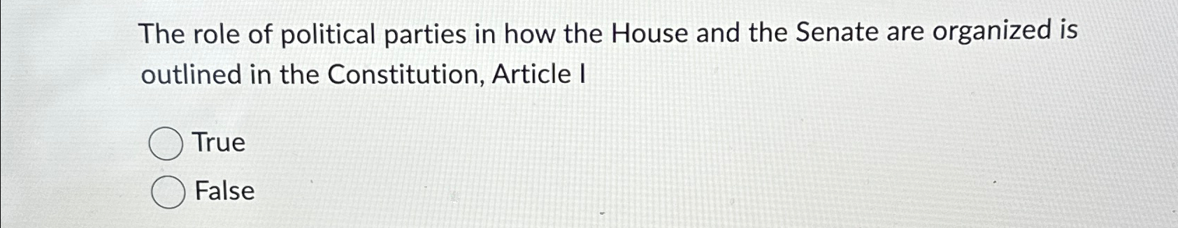 Solved The role of political parties in how the House and | Chegg.com