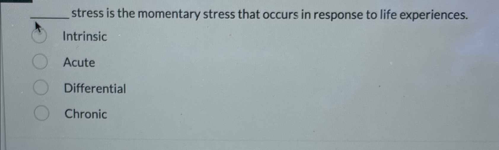 Solved stress is the momentary stress that occurs in | Chegg.com