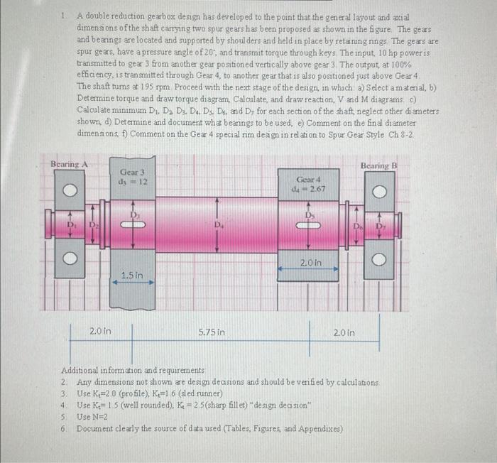 Solved A double reduction gearbos design has developed to | Chegg.com