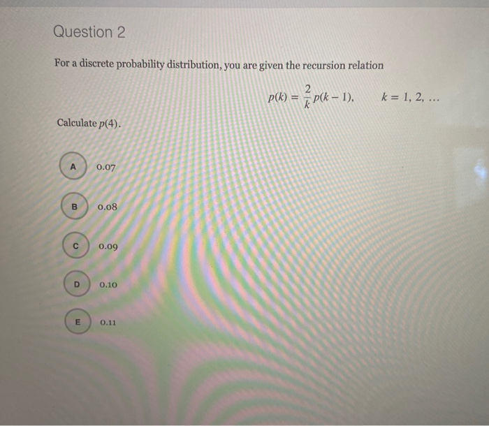 Solved Question 2 For a discrete probability distribution, | Chegg.com