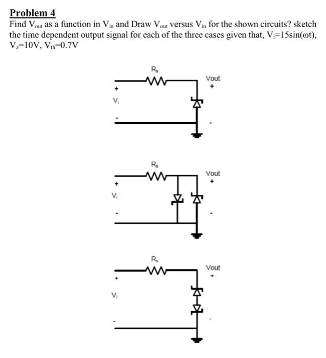 Solved Problem 4 Find Vout As A Function In Vin And Draw | Chegg.com